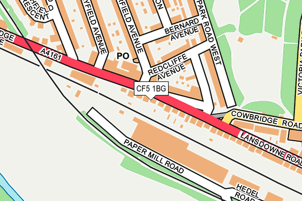 CF5 1BG map - OS OpenMap – Local (Ordnance Survey)