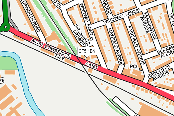 CF5 1BN map - OS OpenMap – Local (Ordnance Survey)