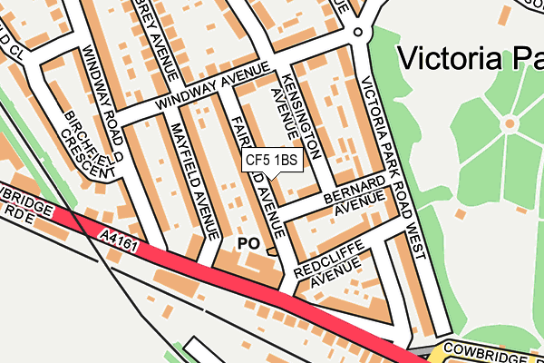 CF5 1BS map - OS OpenMap – Local (Ordnance Survey)