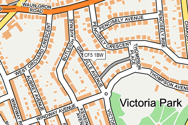 CF5 1BW map - OS OpenMap – Local (Ordnance Survey)