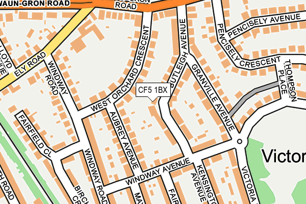 CF5 1BX map - OS OpenMap – Local (Ordnance Survey)