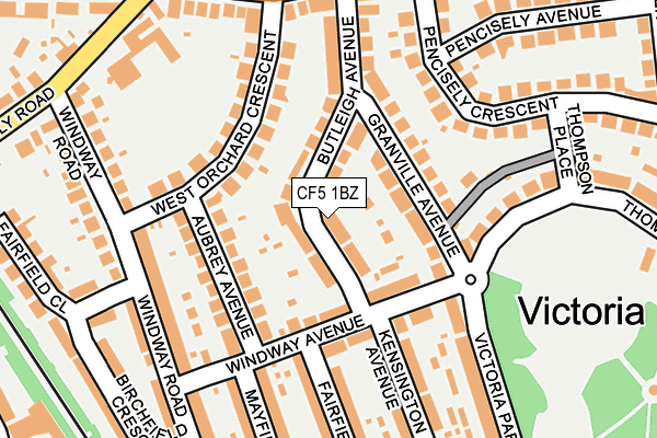 CF5 1BZ map - OS OpenMap – Local (Ordnance Survey)