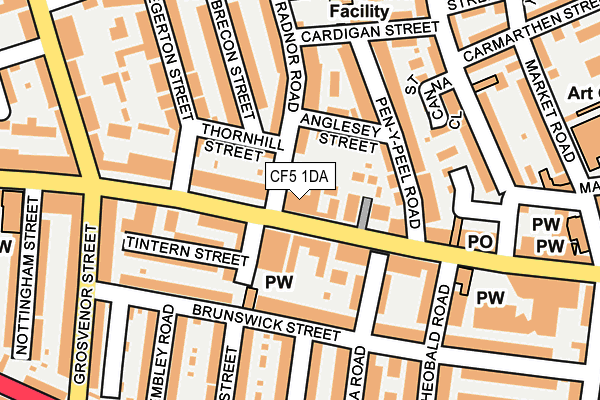 CF5 1DA map - OS OpenMap – Local (Ordnance Survey)