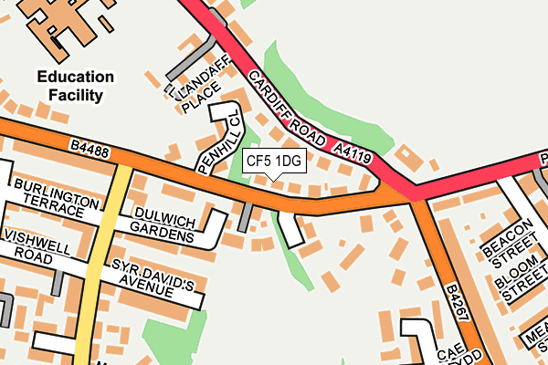 CF5 1DG map - OS OpenMap – Local (Ordnance Survey)