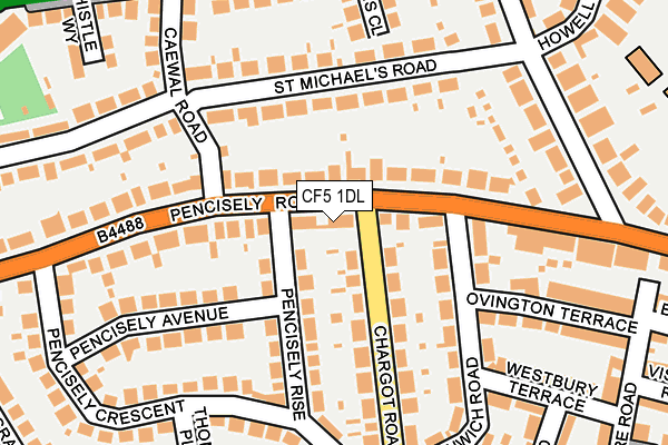 CF5 1DL map - OS OpenMap – Local (Ordnance Survey)