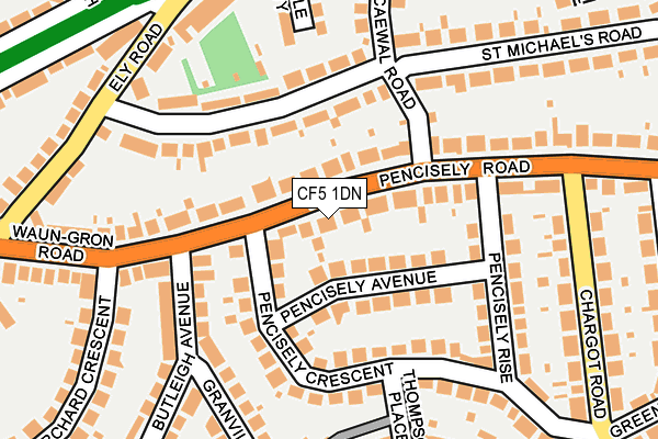 CF5 1DN map - OS OpenMap – Local (Ordnance Survey)