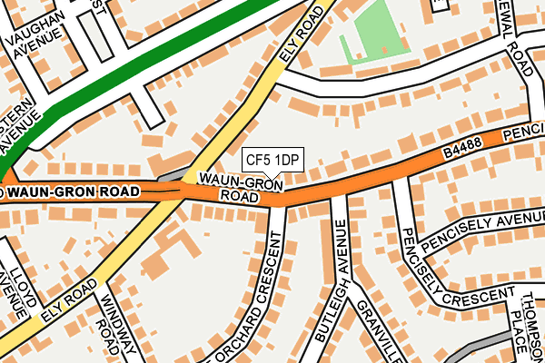 CF5 1DP map - OS OpenMap – Local (Ordnance Survey)