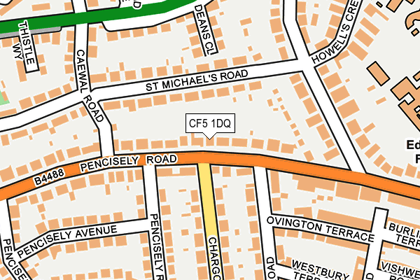 CF5 1DQ map - OS OpenMap – Local (Ordnance Survey)