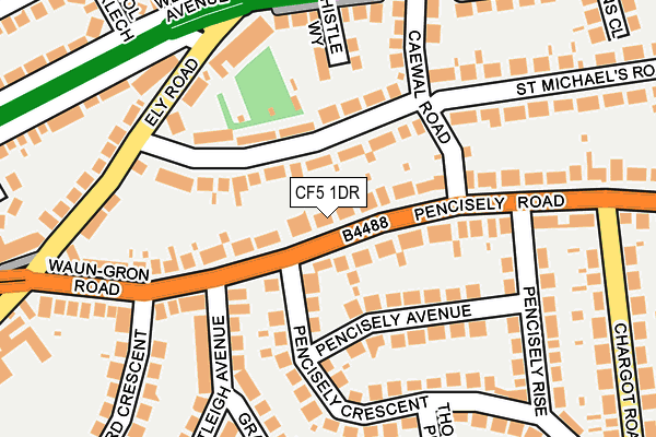 CF5 1DR map - OS OpenMap – Local (Ordnance Survey)