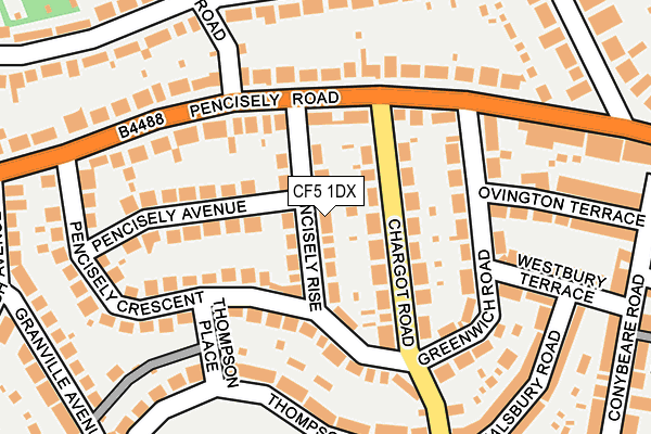 CF5 1DX map - OS OpenMap – Local (Ordnance Survey)