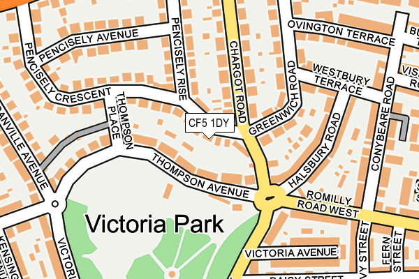 CF5 1DY map - OS OpenMap – Local (Ordnance Survey)