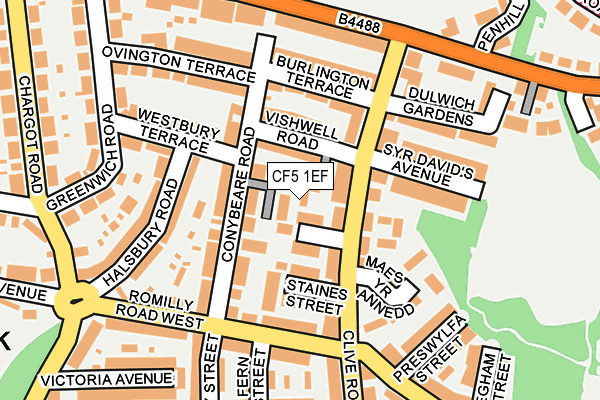 CF5 1EF map - OS OpenMap – Local (Ordnance Survey)