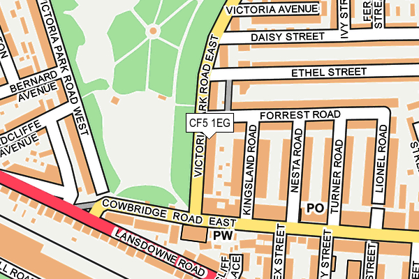 CF5 1EG map - OS OpenMap – Local (Ordnance Survey)