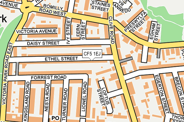 CF5 1EJ map - OS OpenMap – Local (Ordnance Survey)