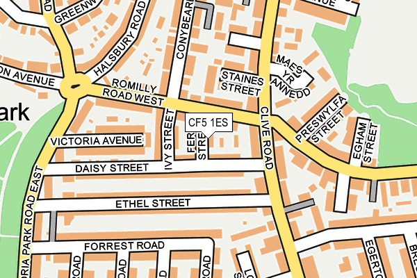 CF5 1ES map - OS OpenMap – Local (Ordnance Survey)