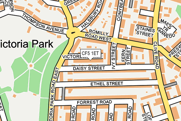 CF5 1ET map - OS OpenMap – Local (Ordnance Survey)