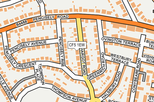 CF5 1EW map - OS OpenMap – Local (Ordnance Survey)