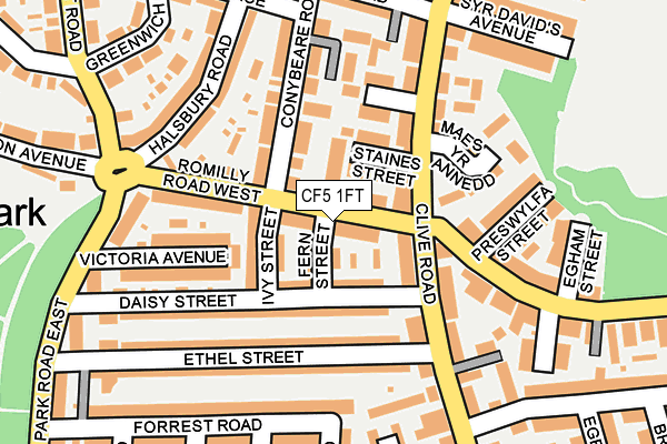 CF5 1FT map - OS OpenMap – Local (Ordnance Survey)