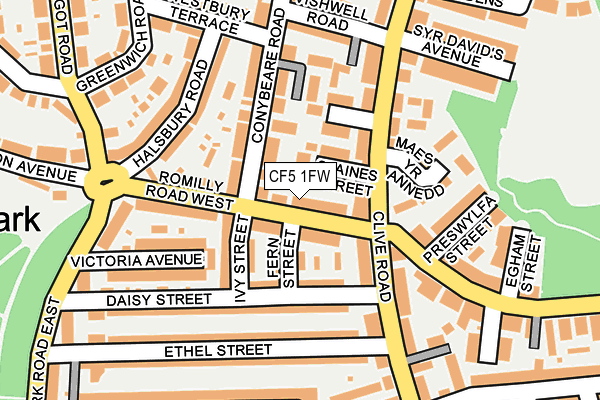 CF5 1FW map - OS OpenMap – Local (Ordnance Survey)