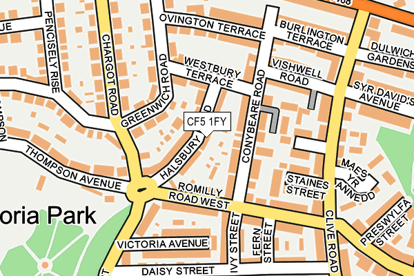 CF5 1FY map - OS OpenMap – Local (Ordnance Survey)