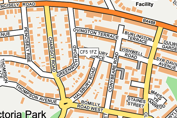 CF5 1FZ map - OS OpenMap – Local (Ordnance Survey)