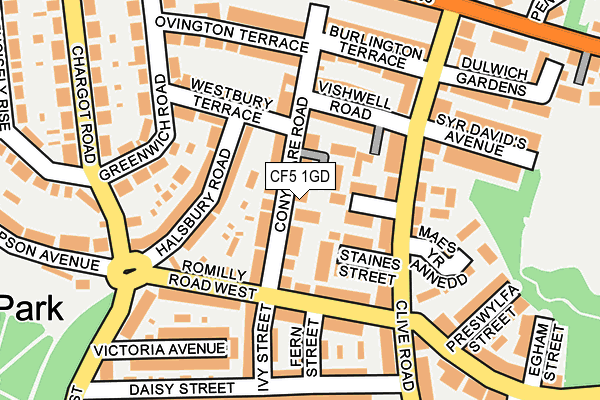 CF5 1GD map - OS OpenMap – Local (Ordnance Survey)