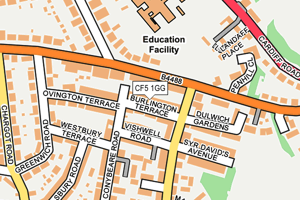 CF5 1GG map - OS OpenMap – Local (Ordnance Survey)