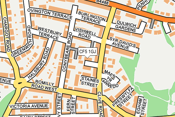 CF5 1GJ map - OS OpenMap – Local (Ordnance Survey)