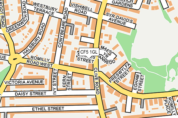 CF5 1GL map - OS OpenMap – Local (Ordnance Survey)