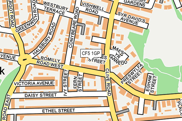 CF5 1GP map - OS OpenMap – Local (Ordnance Survey)