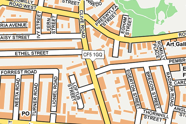 CF5 1GQ map - OS OpenMap – Local (Ordnance Survey)