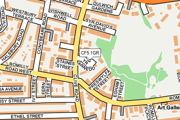 CF5 1GR map - OS OpenMap – Local (Ordnance Survey)