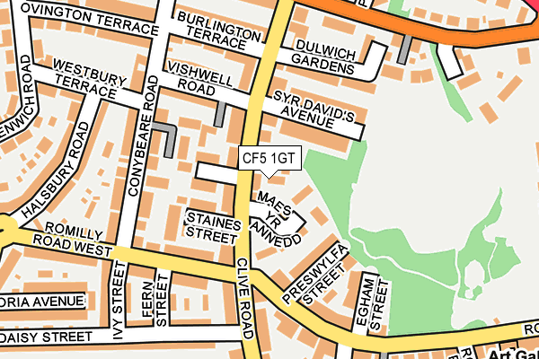 CF5 1GT map - OS OpenMap – Local (Ordnance Survey)