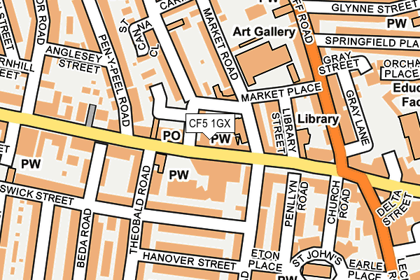 CF5 1GX map - OS OpenMap – Local (Ordnance Survey)