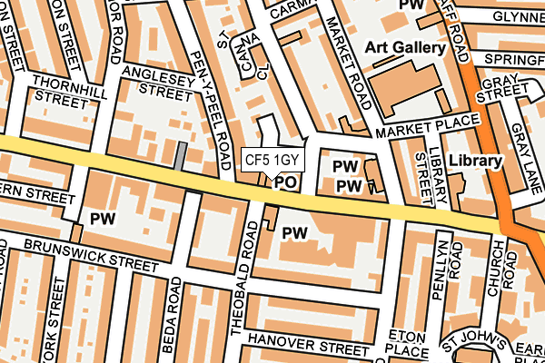 CF5 1GY map - OS OpenMap – Local (Ordnance Survey)