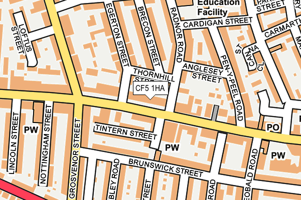 CF5 1HA map - OS OpenMap – Local (Ordnance Survey)