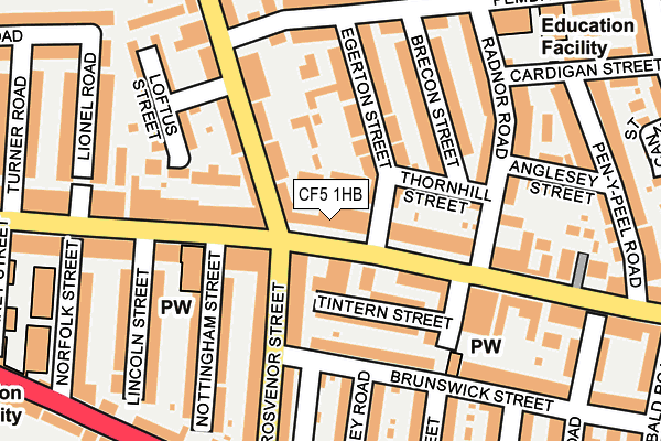 CF5 1HB map - OS OpenMap – Local (Ordnance Survey)