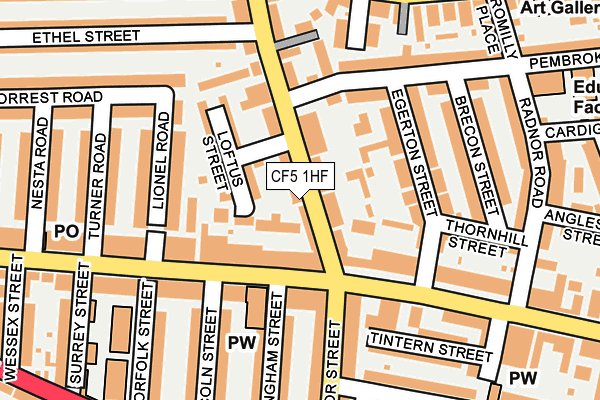 CF5 1HF map - OS OpenMap – Local (Ordnance Survey)