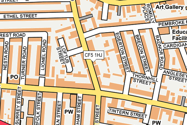 CF5 1HJ map - OS OpenMap – Local (Ordnance Survey)