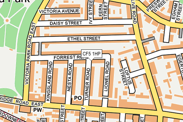 CF5 1HP map - OS OpenMap – Local (Ordnance Survey)