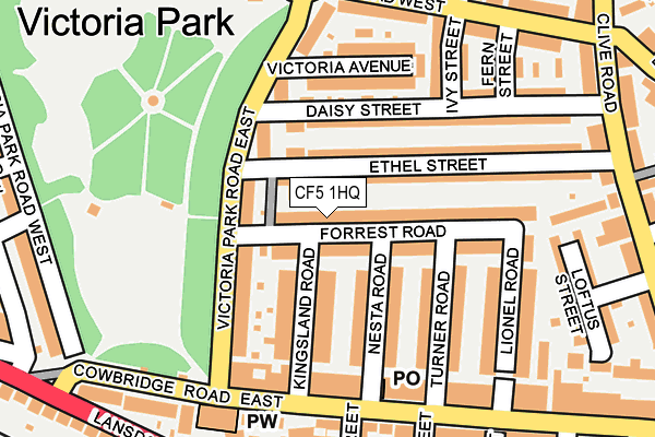 CF5 1HQ map - OS OpenMap – Local (Ordnance Survey)