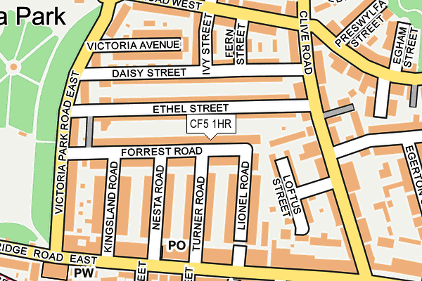 CF5 1HR map - OS OpenMap – Local (Ordnance Survey)