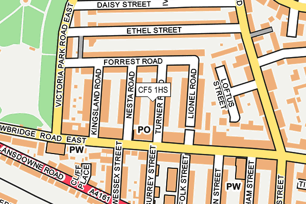 CF5 1HS map - OS OpenMap – Local (Ordnance Survey)