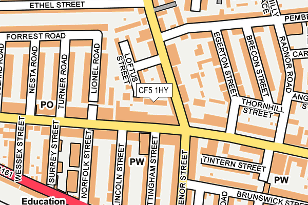 CF5 1HY map - OS OpenMap – Local (Ordnance Survey)