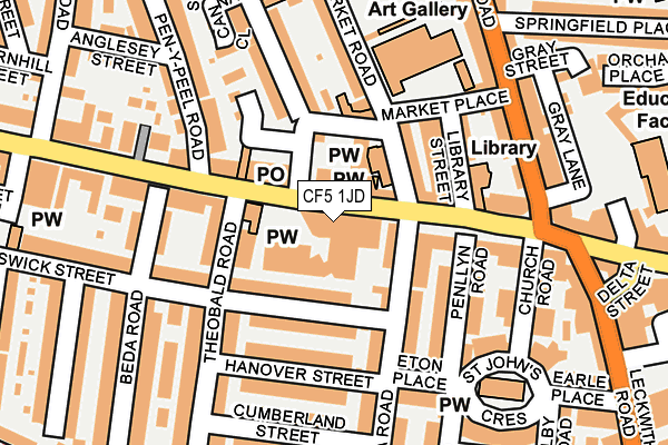 CF5 1JD map - OS OpenMap – Local (Ordnance Survey)