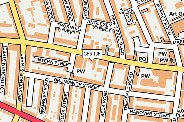 CF5 1JF map - OS OpenMap – Local (Ordnance Survey)