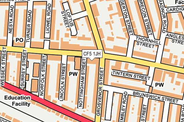 CF5 1JH map - OS OpenMap – Local (Ordnance Survey)