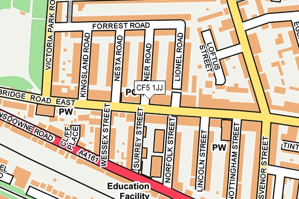 CF5 1JJ map - OS OpenMap – Local (Ordnance Survey)