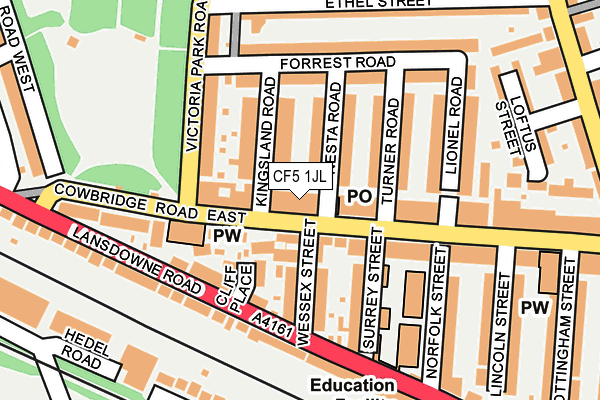 CF5 1JL map - OS OpenMap – Local (Ordnance Survey)