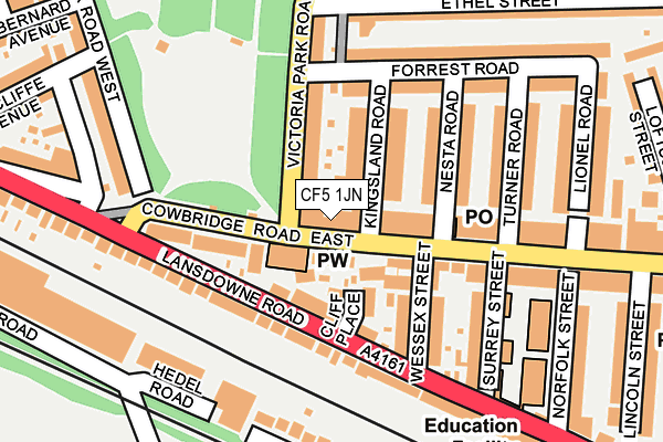 CF5 1JN map - OS OpenMap – Local (Ordnance Survey)